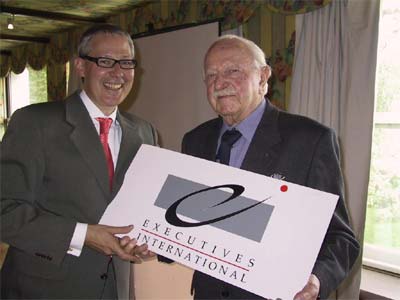 Mr. Maurice Raphäel, Founder and Honorary President of Executives International with Mr. Marco Baiguini  (President 2004-2008)